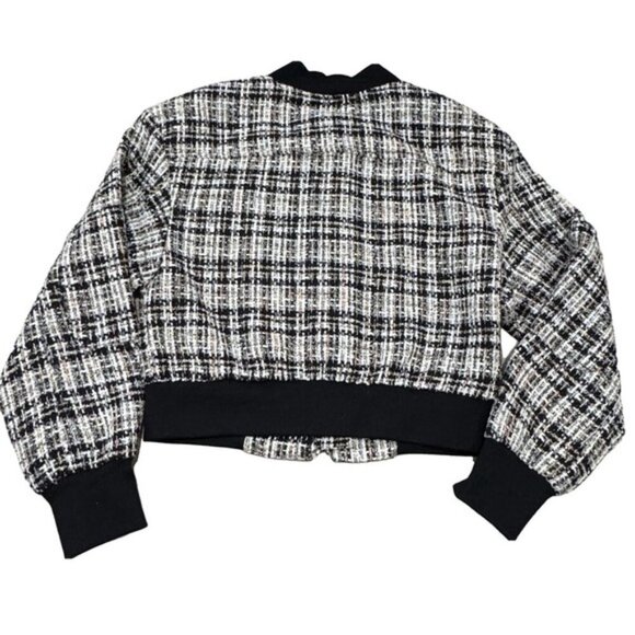 Walter Baker Raina Short Zip Jacket XS Montauk Tweed Black/White NWT MSRP $248 - Picture 3 of 8